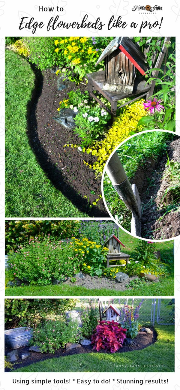 How To Edge Flowerbeds Like A Pro Via Funky Junk Interiors