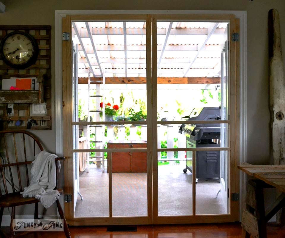 How to install screen door for french doors... easy and cheap!Funky