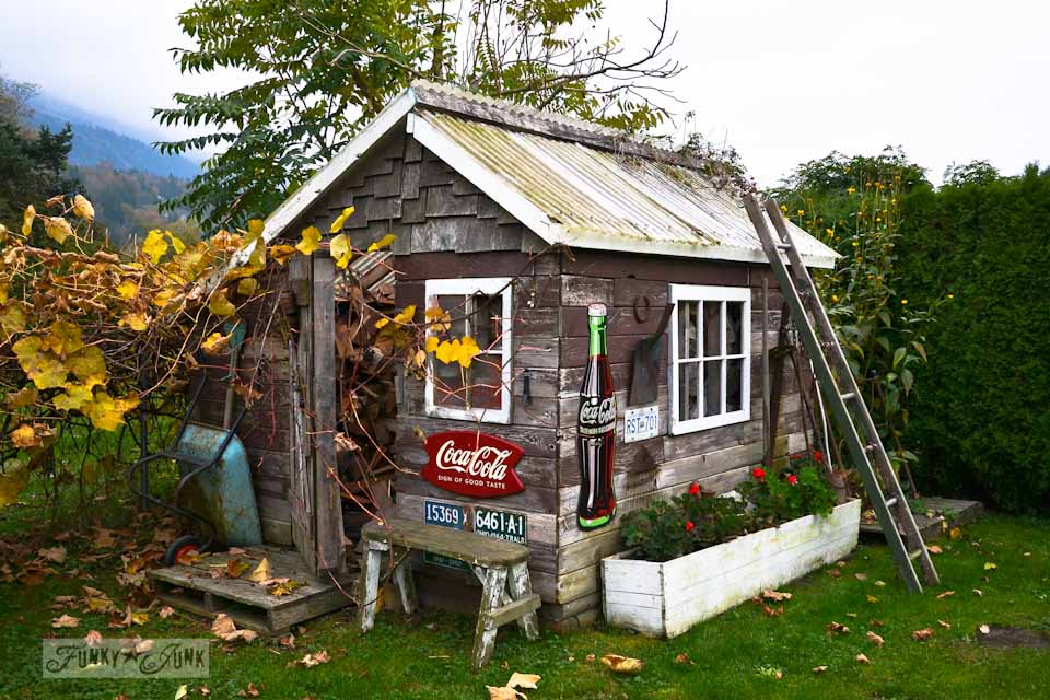 Concrete Block Home Design Ideas, Pictures, Remodel and Decor The cute little shed in the middle of fallFunky Junk Interiors
