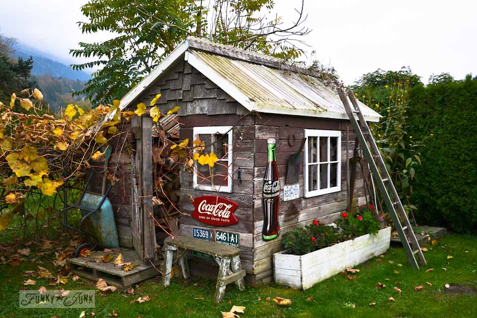 The cute little shed in the middle of fallFunky Junk Interiors