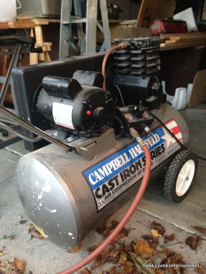 RV winterizing by blowing air through water lines. Easy and safe!Funky Junk Interiors