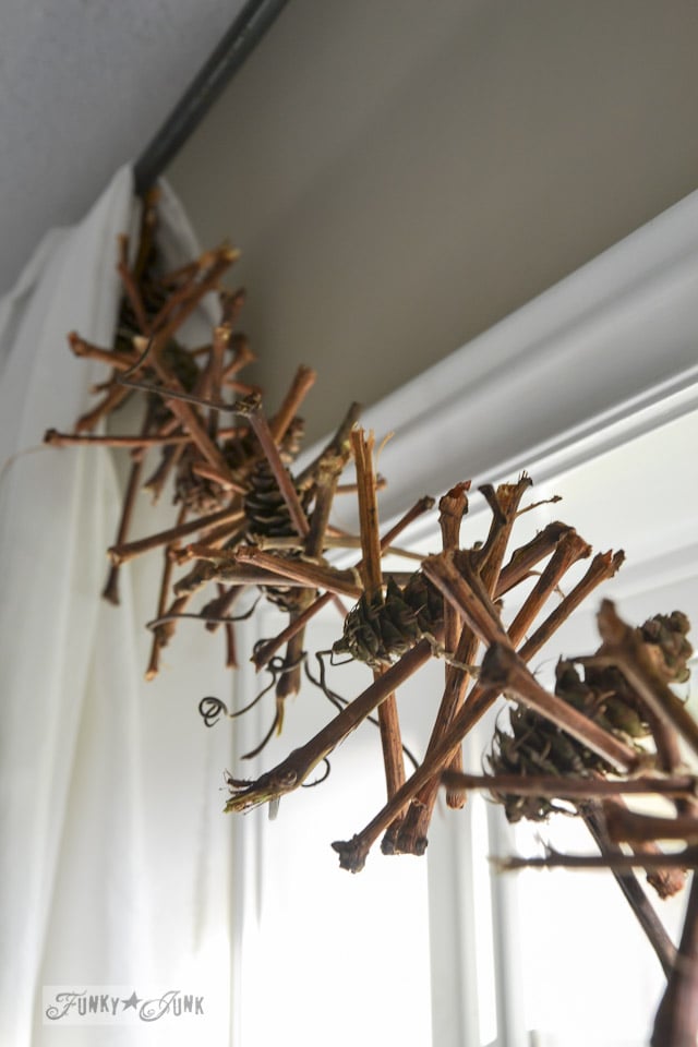 Twig and pinecone garland
