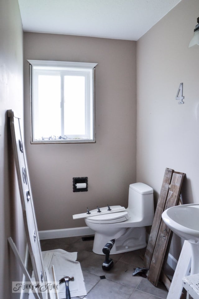 Master bathroom wins, voice of reason loses... the makings of a new bathroom renovation via https://www.funkyjunkinteriors.net Master bathroom wins, voice of reason loses... the makings of a new bathroom renovation via https://www.funkyjunkinteriors.net