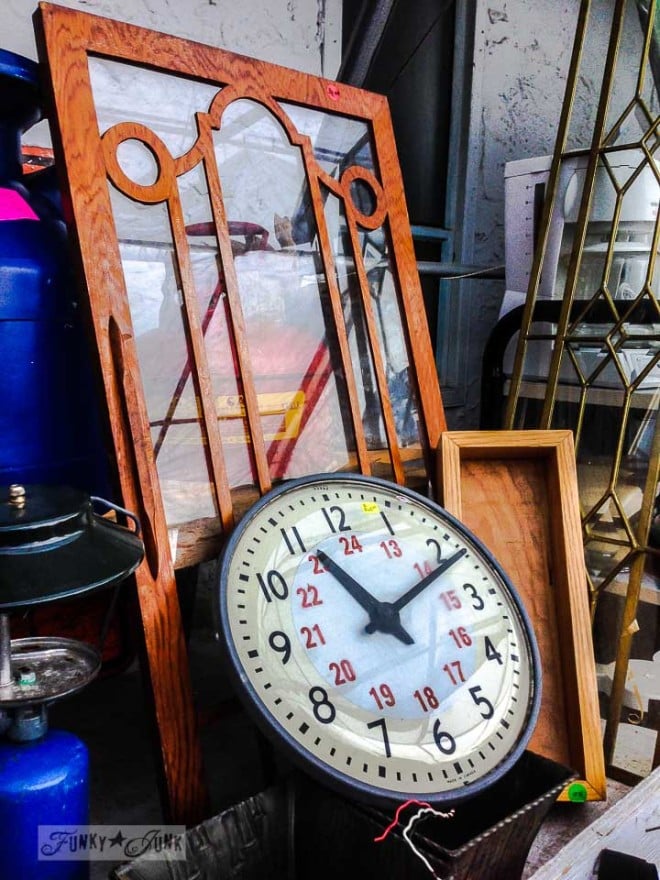 Wood carved glass door /  What would you do with these salvaged finds? via https://www.funkyjunkinteriors.net/