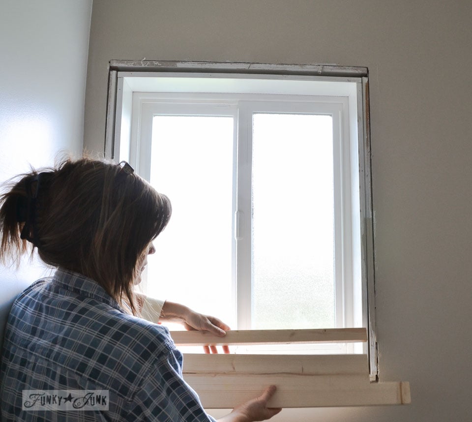 How To Make A Farmhouse Window With Moulding