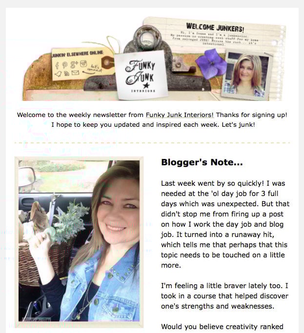 Introducing Funky Junk's new junky updates in one sweet newsletter - join in! via FunkyJunkInteriors.net