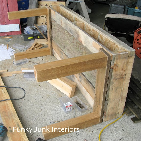 Pallet TV stand / How to marry high tech with an upcycled twist on FunkyJunkInteriors.net Pallet TV stand / How to marry high tech with an upcycled twist on FunkyJunkInteriors.net
