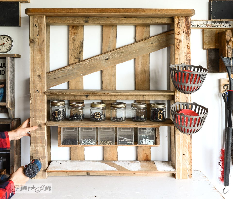 organize your tools on an enhanced pallet shelffunky junk