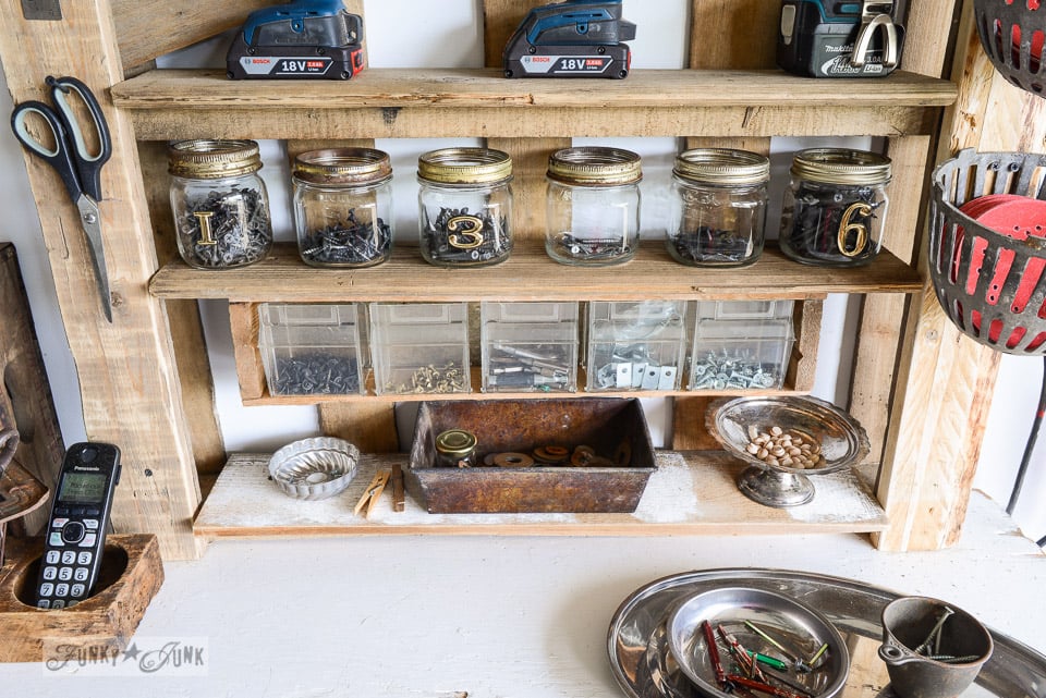 Food Storage Friday #26: Making Mason Jar Shelves out of Pallets