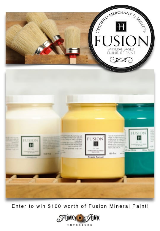 Fusion Mineral Paint giveaway on  FunkyJunkInteriors.net