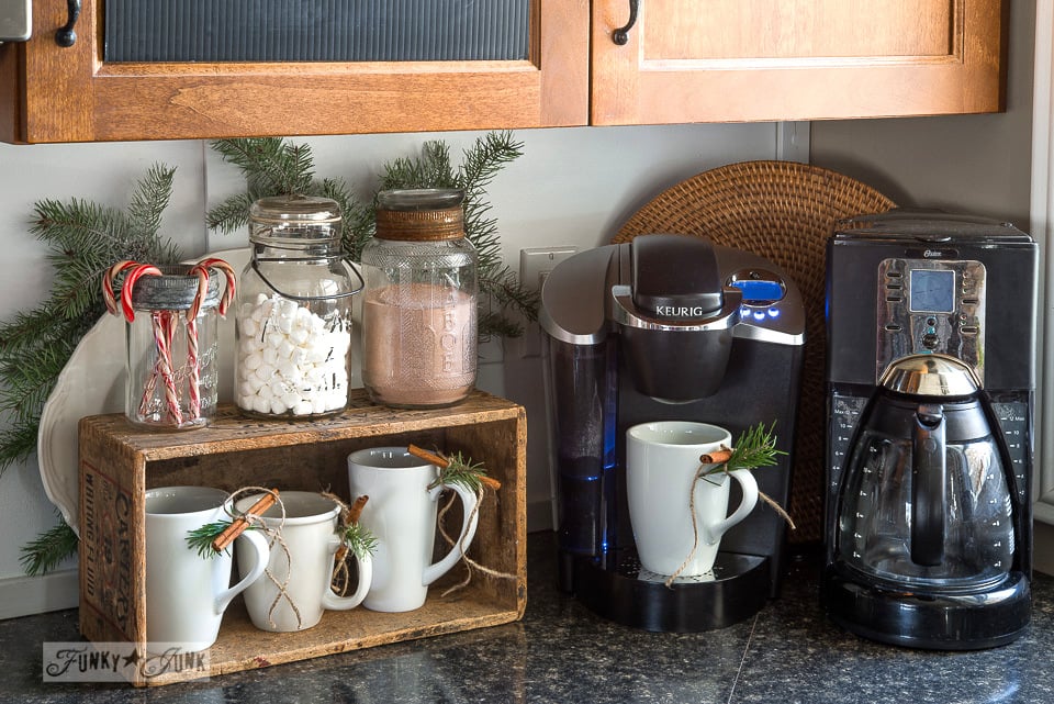 Mini Hot Cocoa Station on Kitchen Counter - Small Gestures Matter