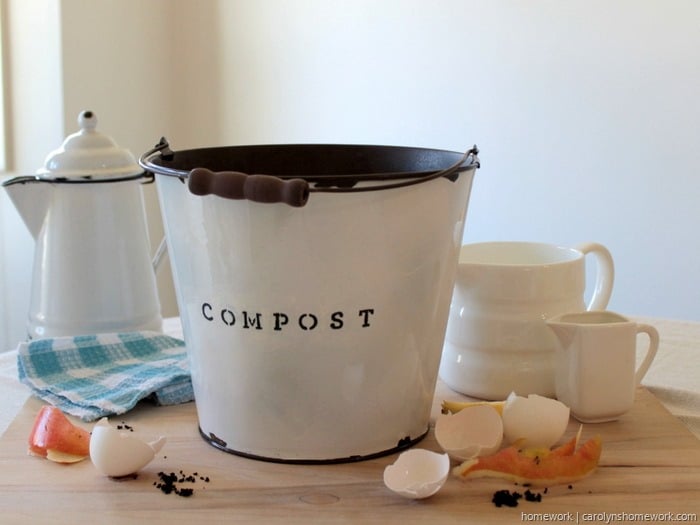 DIY Faux Enamel Ware Compost Bin / Homework DIY Faux Enamel Ware Compost Bin / Homework