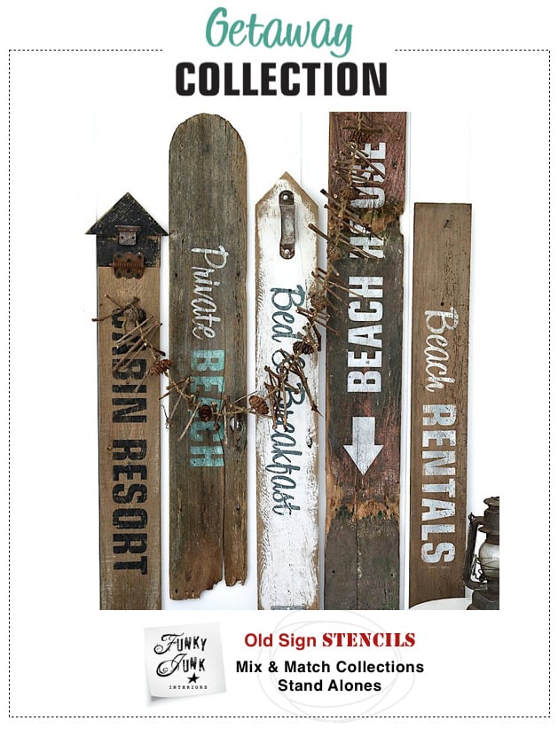Getaway Collection : Funky Junk's Old Sign Stencils
