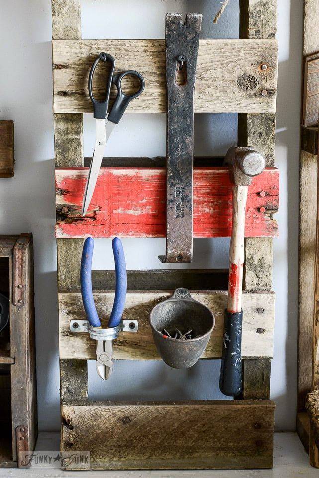 pallet hammer organizer for the workshopfunky junk interiors