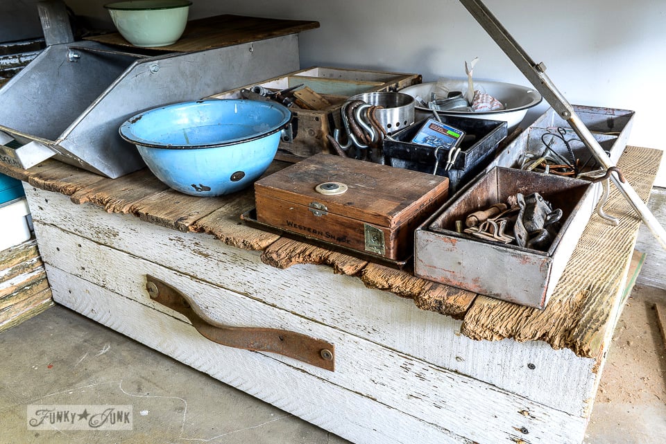 Stacking reclaimed wood for airflow, and hiding stuff with a faux