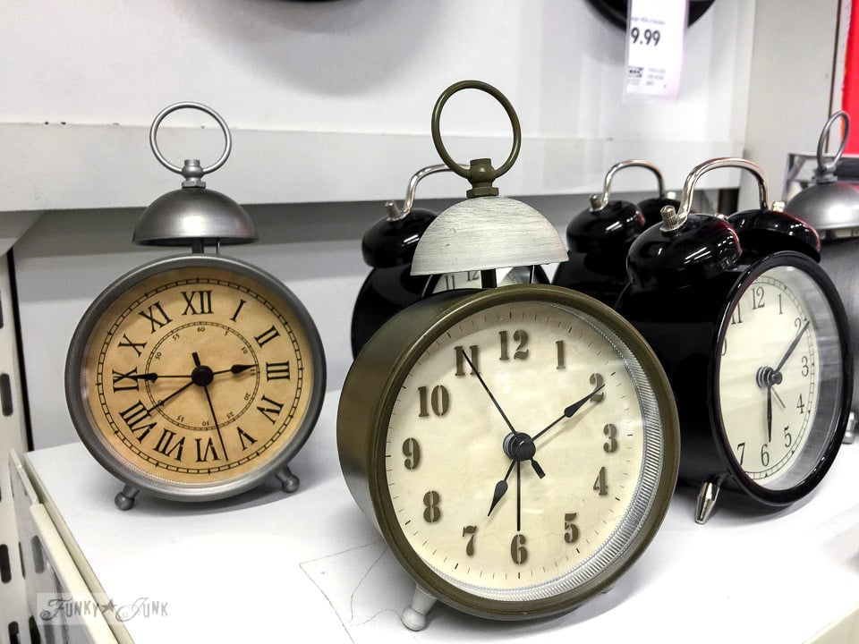 Old styled alarm clocks at Ikea | funkyjunkinteriors.net