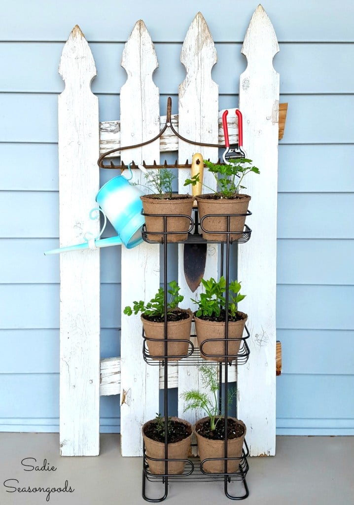 Shower caddy herb garden, by Sadie Seasongoods, featured on Funky Junk Interiors Shower caddy herb garden, by Sadie Seasongoods, featured on Funky Junk Interiors