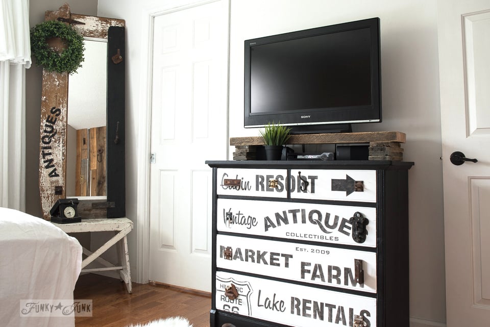 Subway Sign Styled Tv Stand Dresser With Reclaimed Wood Shelf