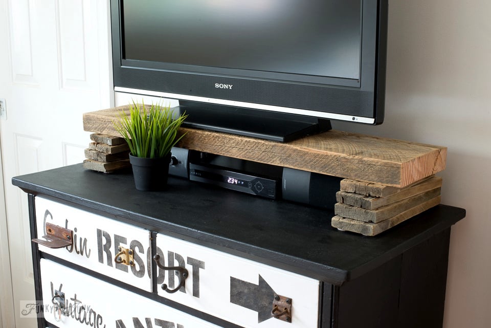 Subway Sign Styled Tv Stand Dresser With Reclaimed Wood Shelf