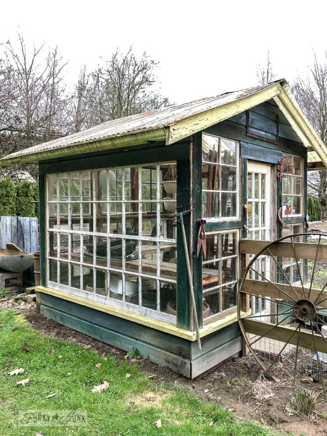 old window greenhouse at The Back Porch at Harrison Hot Springs, BC
