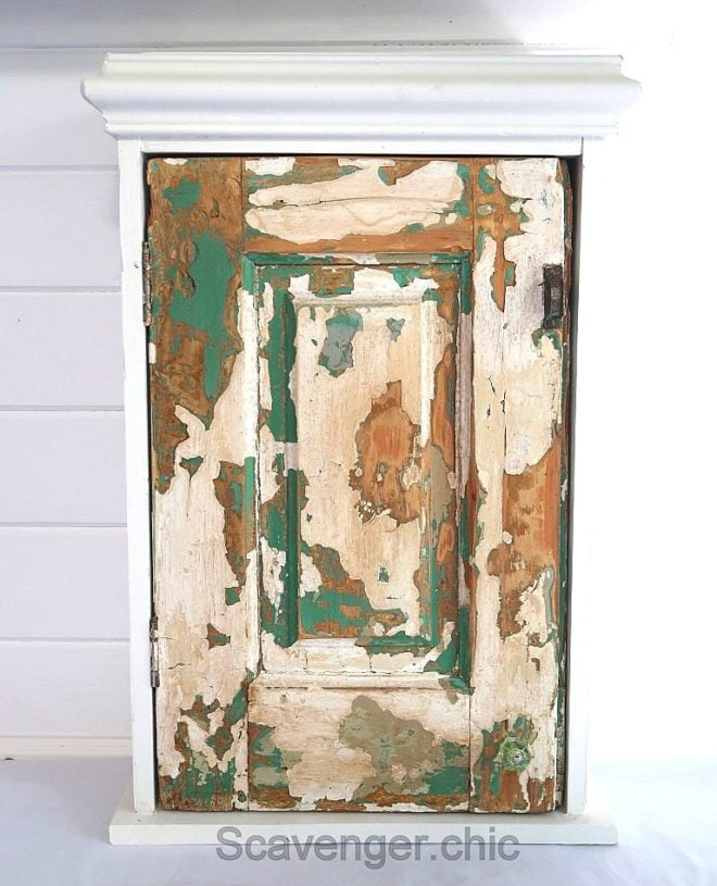 Up-cycled chippy door cabinet by Scavenger Chic, featured on Funky Junk Interiors Up-cycled chippy door cabinet by Scavenger Chic, featured on Funky Junk Interiors