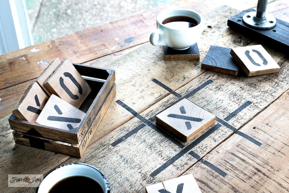 A DIY tic tac toe board tutorial—super easy and fun to make!