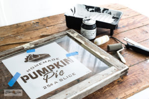Pie Window Sign How to stencil on glass with a charming old window Pumpkin Pie sign ...