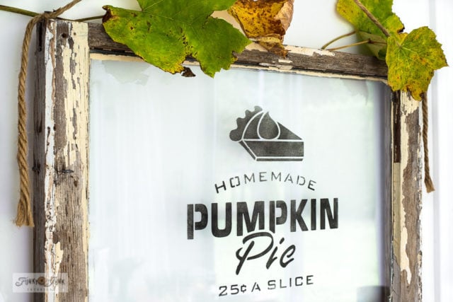 Pie Window Sign How to stencil on glass with a charming old window Pumpkin Pie sign ...