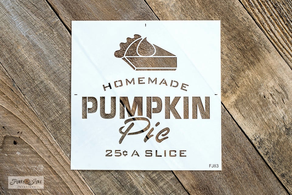 Homemade Pumpkin Pie stencil from Funky Junk's Old Sign Stencils