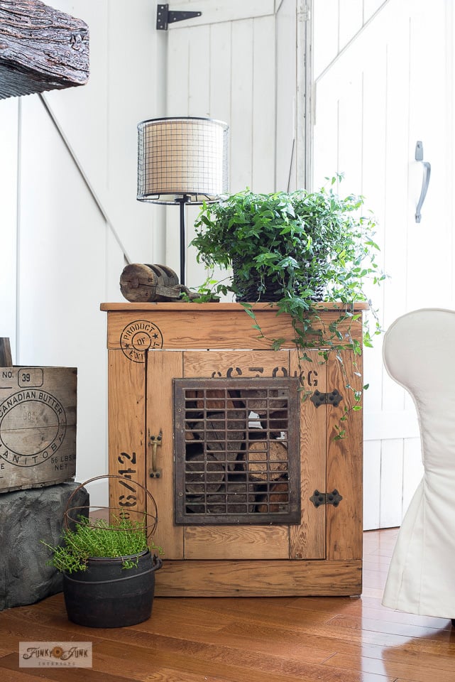 Stencil vintage cabinet vent holes onto furniture and more