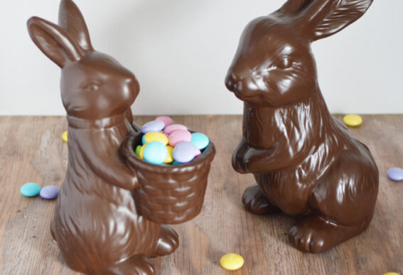 faux chocolate rabbits