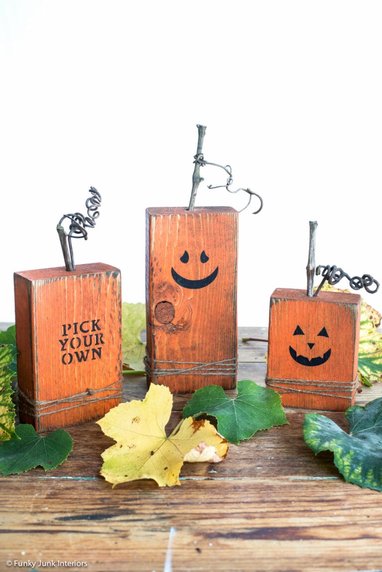 How to make DIY wooden pumpkins. Easy and fun! - Funky Junk ...