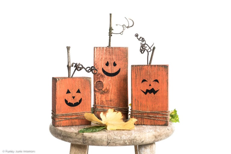 How to make DIY wooden pumpkins with 2x4s. Easy and fun! - Funky Junk ...