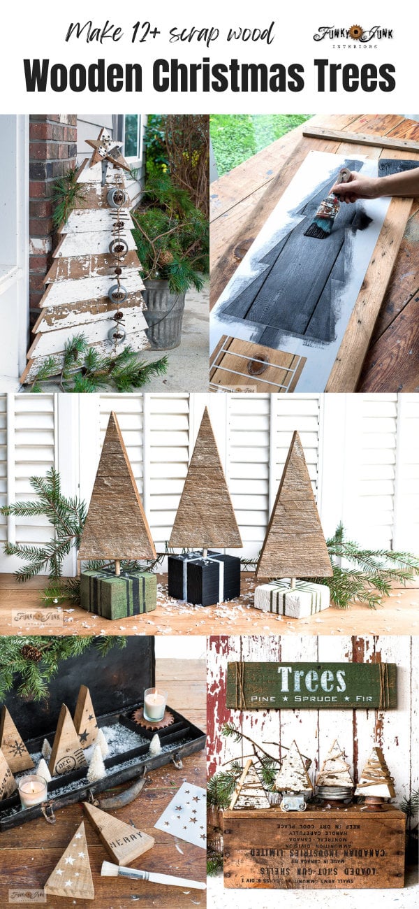 17+ DIY Wood Christmas trees to make from scrap wood! - Funky Junk Interiors