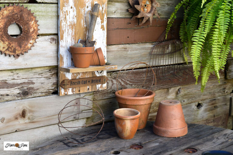 Upcycled cable reel potting table - instant and easy! - Funky Junk ...