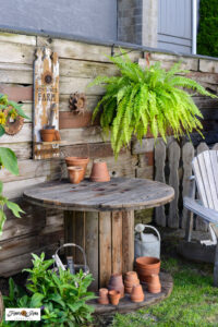 Upcycled cable reel potting table - instant and easy! - Funky Junk ...