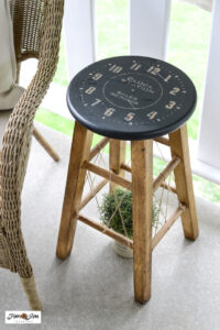 Upcycling Industrial Counter Stools With Clock Design And Twine - Funky ...