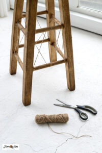 Upcycling Industrial Counter Stools With Clock Design And Twine - Funky ...