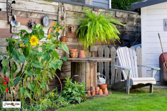 Upcycled cable reel potting table - instant and easy! - Funky Junk ...