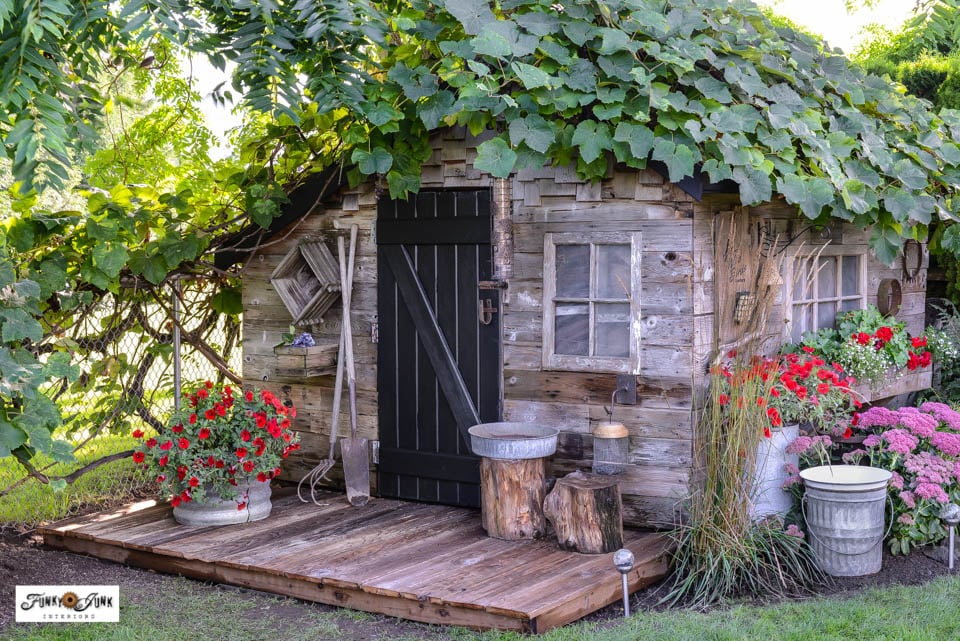 how to build a porch for a garden shed - featured on New Upcycle Ideas 831