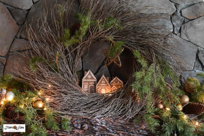 Rustic Christmas decorations with free evergreen branches: a home tour ...