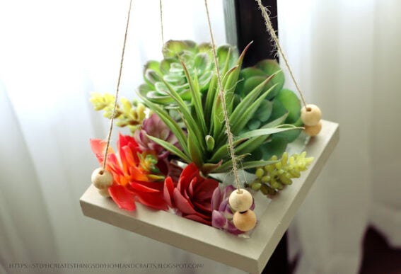 hanging wooden planter