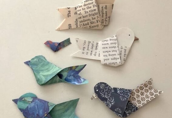 scrap paper birds