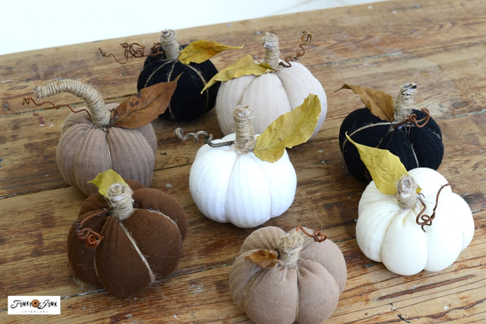 fabric pumpkins made from socks