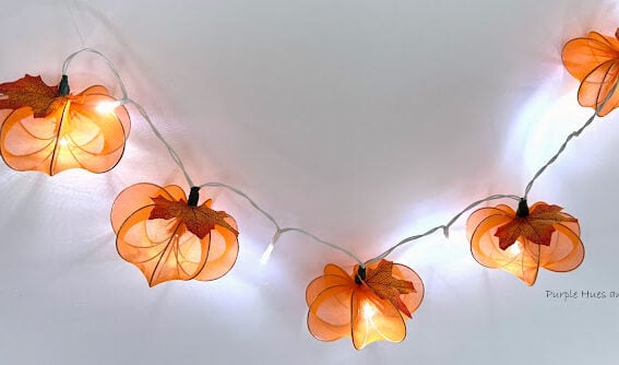 nylon pumpkin light garland