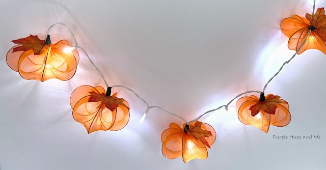 nylon pumpkin light garland Purple Hues and Me - featured on New Upcycle Ideas 798