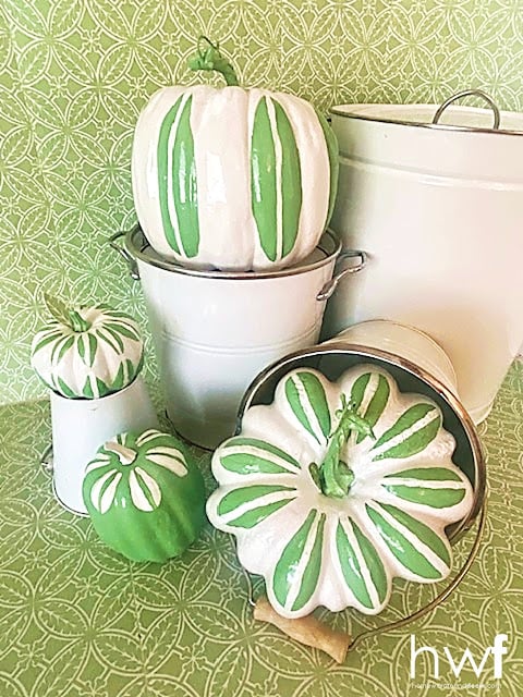 Catherine Holm inspired painted pumpkins