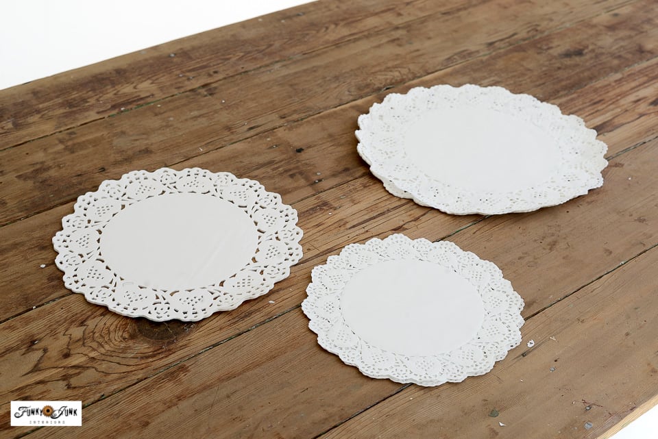 how to make paper snowflakes from 3 sizes of doilies