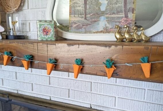 egg carton carrot garland