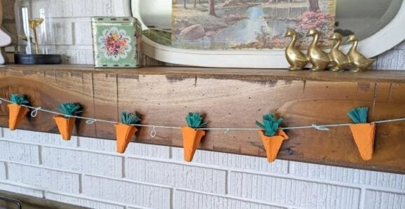 egg carton carrot garland